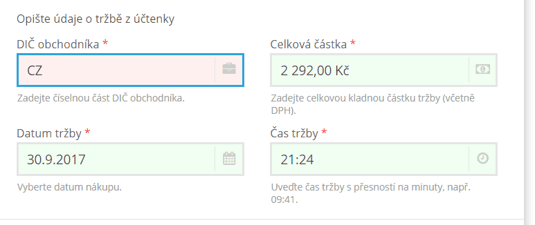 Jak probíhá registrace účtenky v Účtenkovce