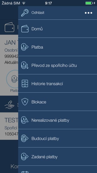 Mobilní bankovnictví WSPK pro Android, iOS a Windows Phone.