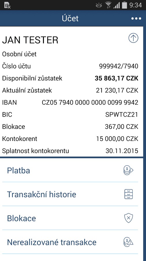 Mobilní bankovnictví WSPK pro Android, iOS a Windows Phone.