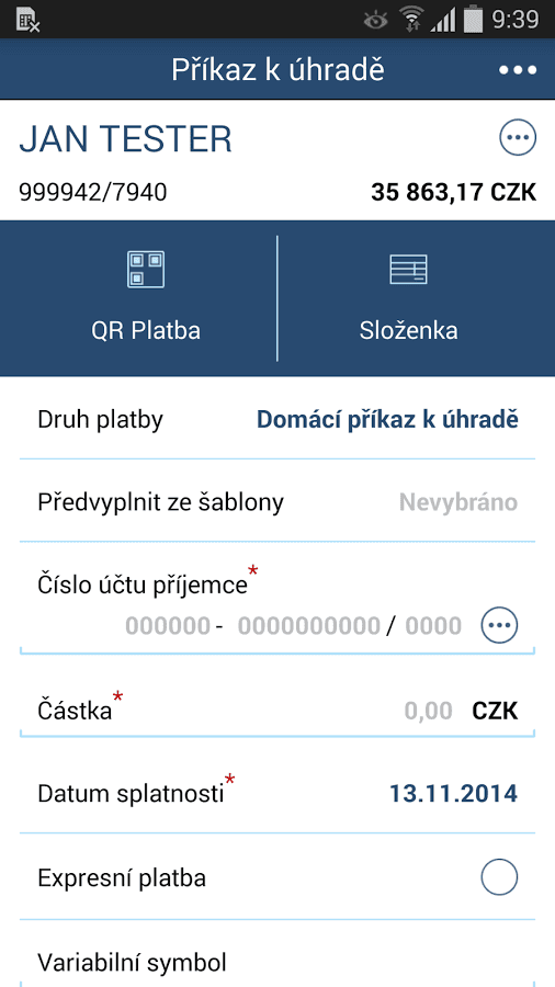 Mobilní bankovnictví WSPK pro Android, iOS a Windows Phone.