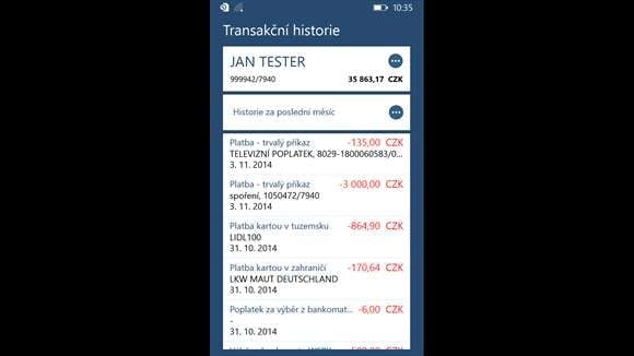 Mobilní bankovnictví WSPK pro Android, iOS a Windows Phone.