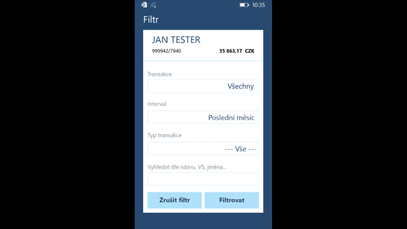 Mobilní bankovnictví WSPK pro Android, iOS a Windows Phone.