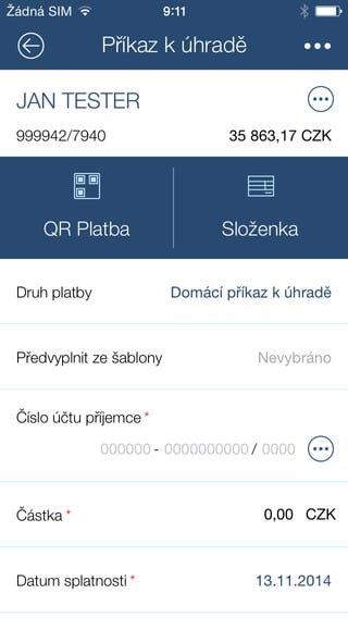 Mobilní bankovnictví WSPK pro Android, iOS a Windows Phone.
