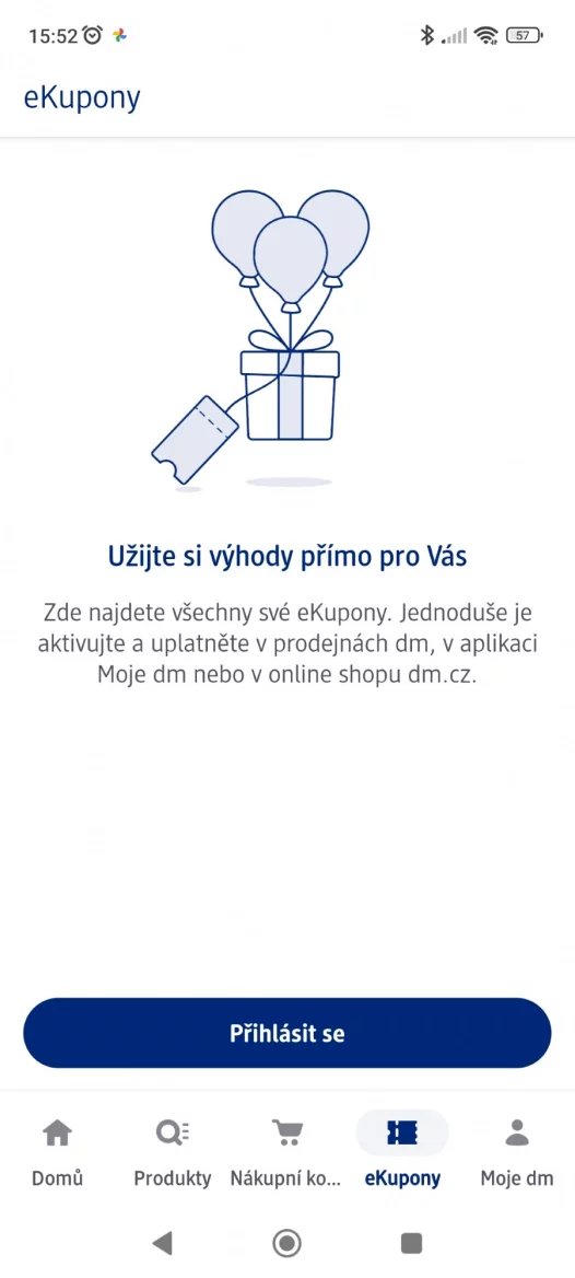 Aplkace Moje dm - eKupony
