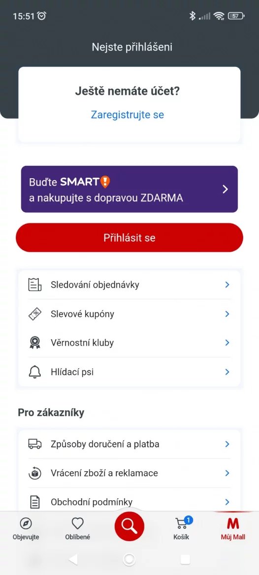 Aplikace Mall.cz - Můj Mall