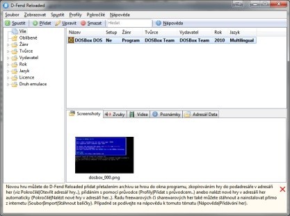 D-Fend Reloaded je grafická nadstavba DOSBoxu