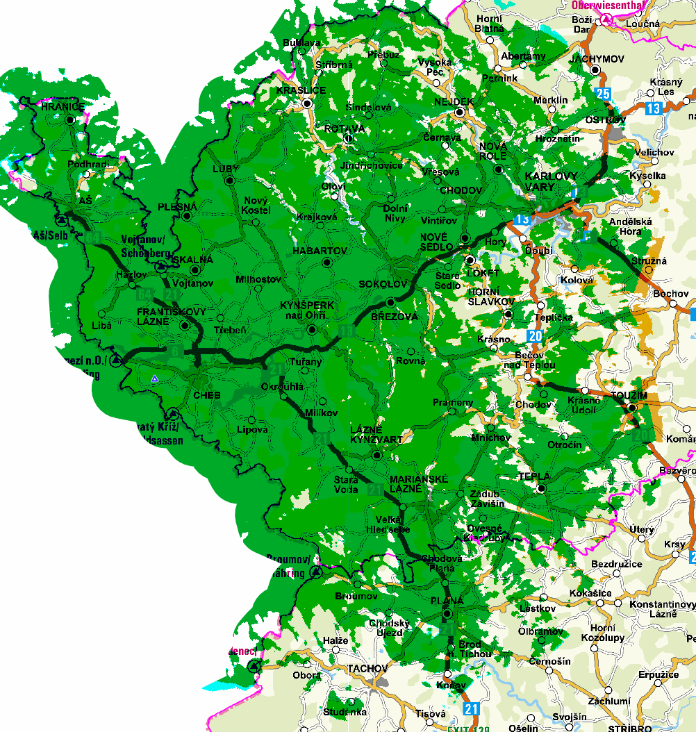 Mapy pokrytí DVB-T2