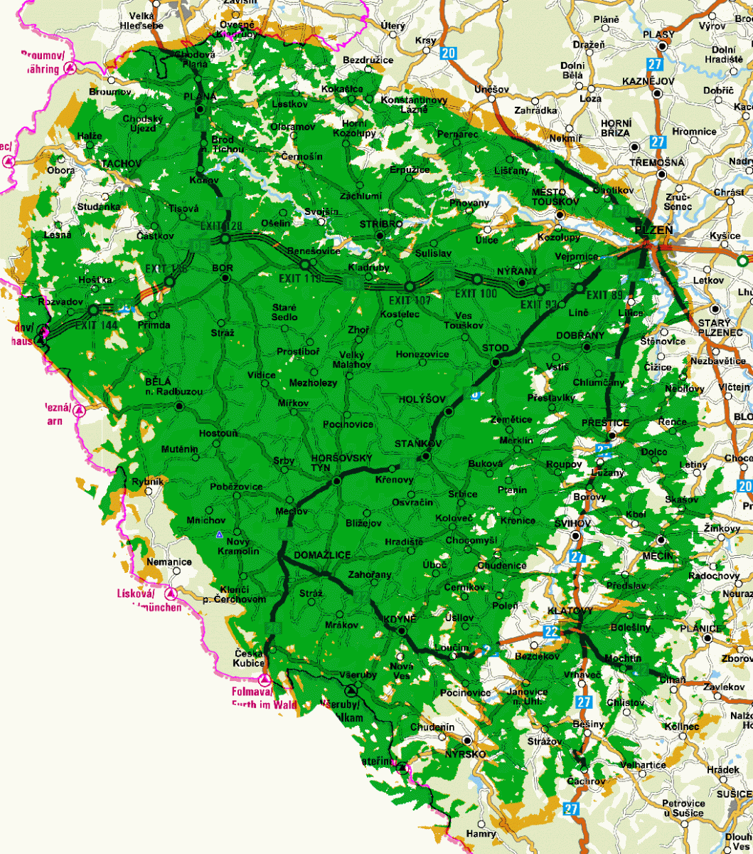 Mapy pokrytí DVB-T2