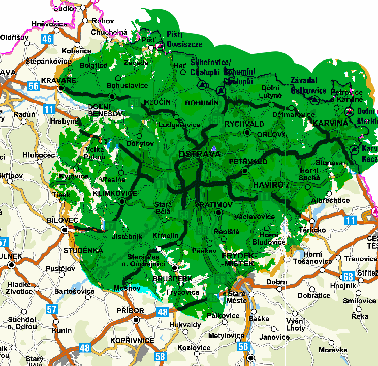 Mapy pokrytí DVB-T2