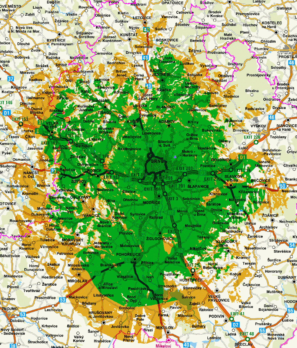 Mapy pokrytí DVB-T2