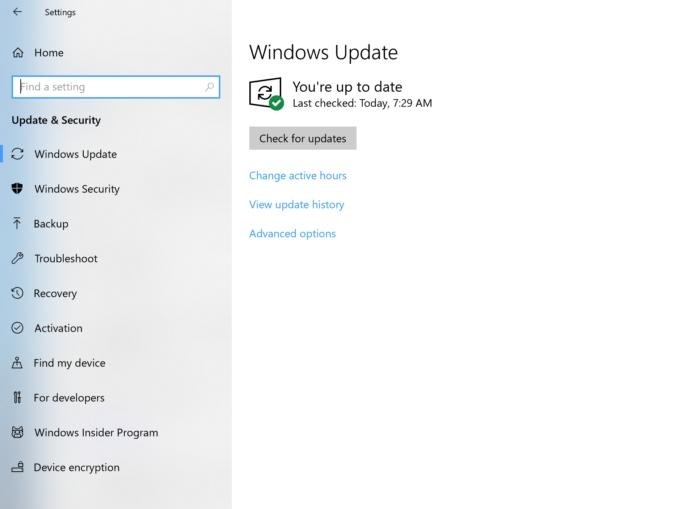 Na obrázku vidíte hlavní obrazovku služby Windows Update, na které zjistíte, zda jsou k dispozici nějaké aktualizace, popřípadě informaci o tom, zda se čeká na jejich instalaci. Zároveň se stiskem tlačítka (Check for updates) Vyhledat aktualizace můžete přímo dotázat Microsoftu, zda aktuálně nejsou k dispozici nějaké aktualizace.