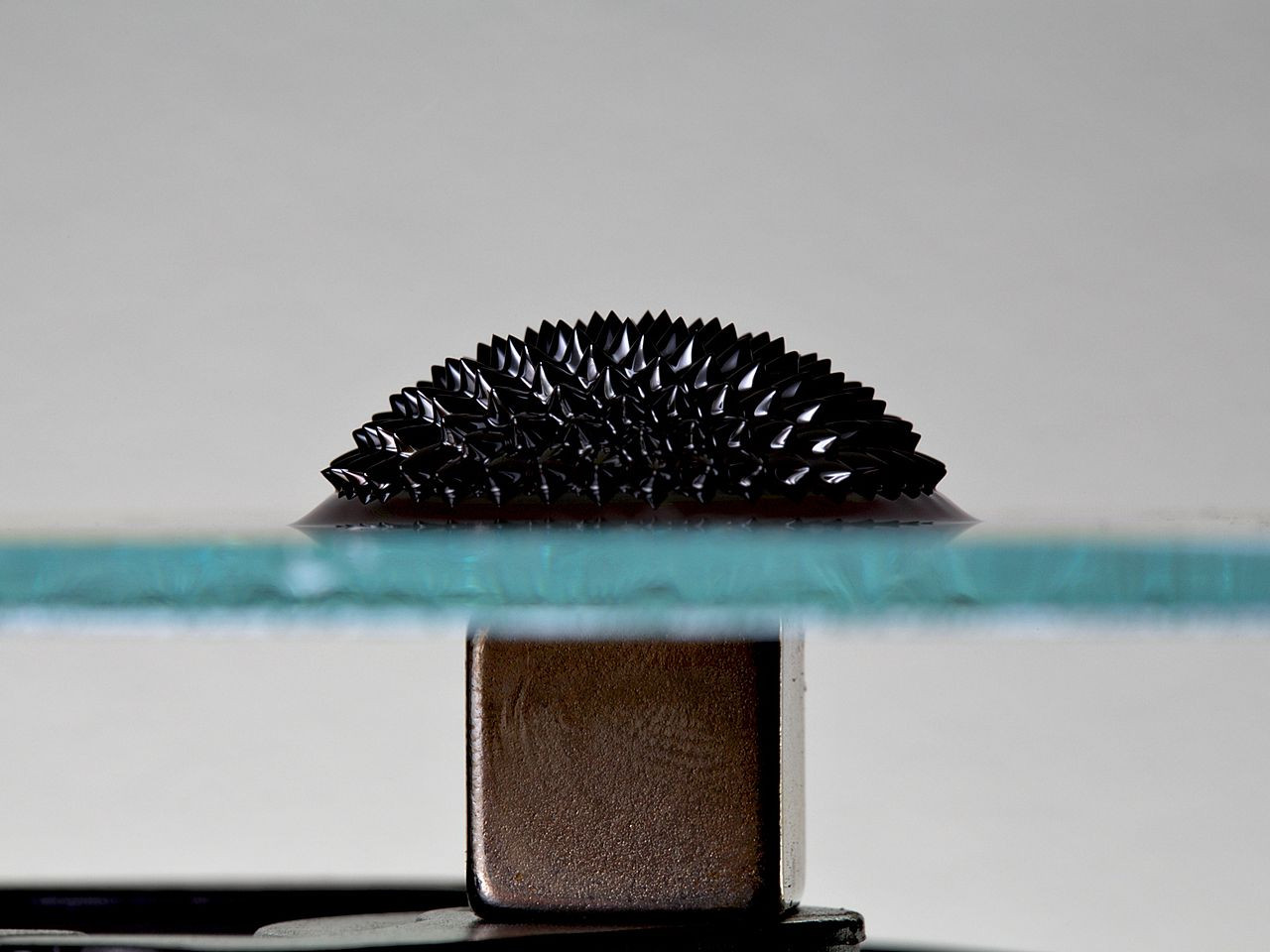 Ferrofluid je tekutina z miniaturních magnetických částic, která zajímavě reaguje při styku s magnetem. Můžete ho nechat téct do kopce, obalit magnet nebo vyplnit zajímavě nějaký prostor. Správný geek už se s ním vyblbne.