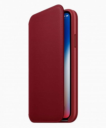 iPhone X Leather Folio Red