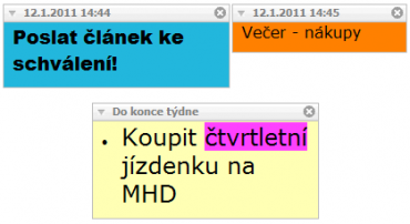 <p>Ukázka vytvořených poznámek</p>