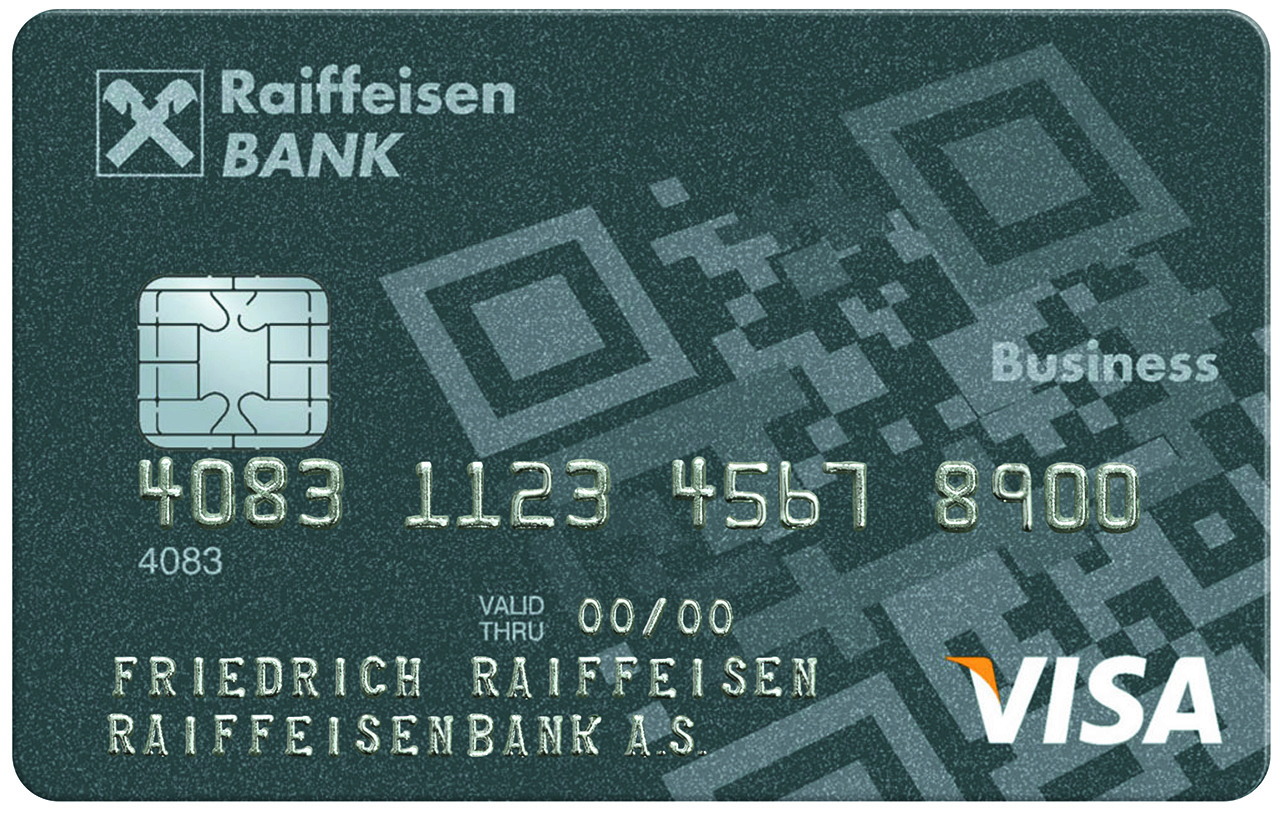 VISA platební karta od Raiffeisenbank.