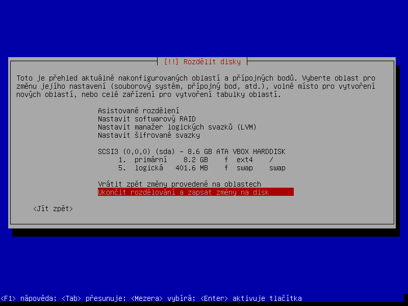 Debian 7.0 Wheezy textová instalace