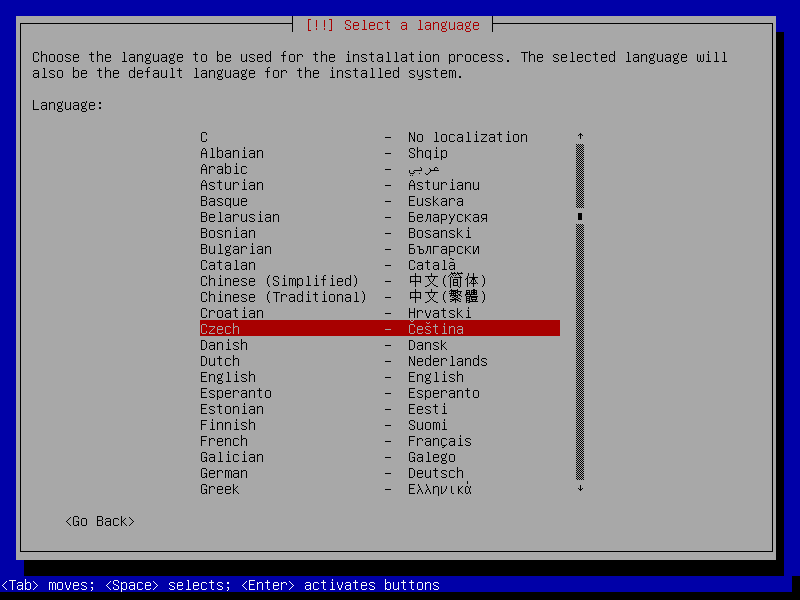 Debian 7.0 Wheezy textová instalace