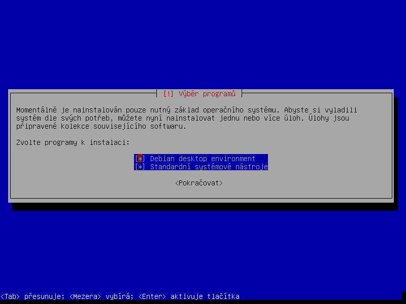 Debian 7.0 Wheezy textová instalace
