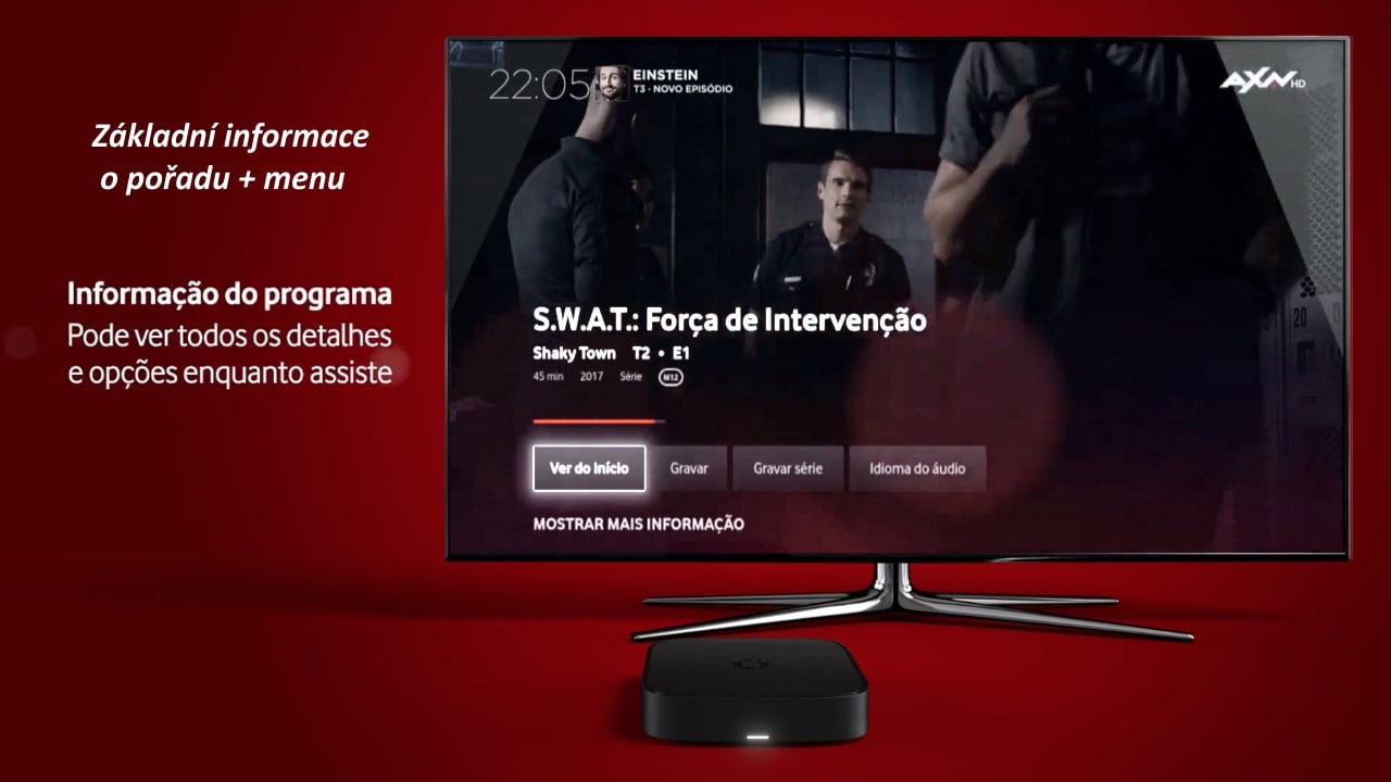 Základní informace o pořadu a související menu