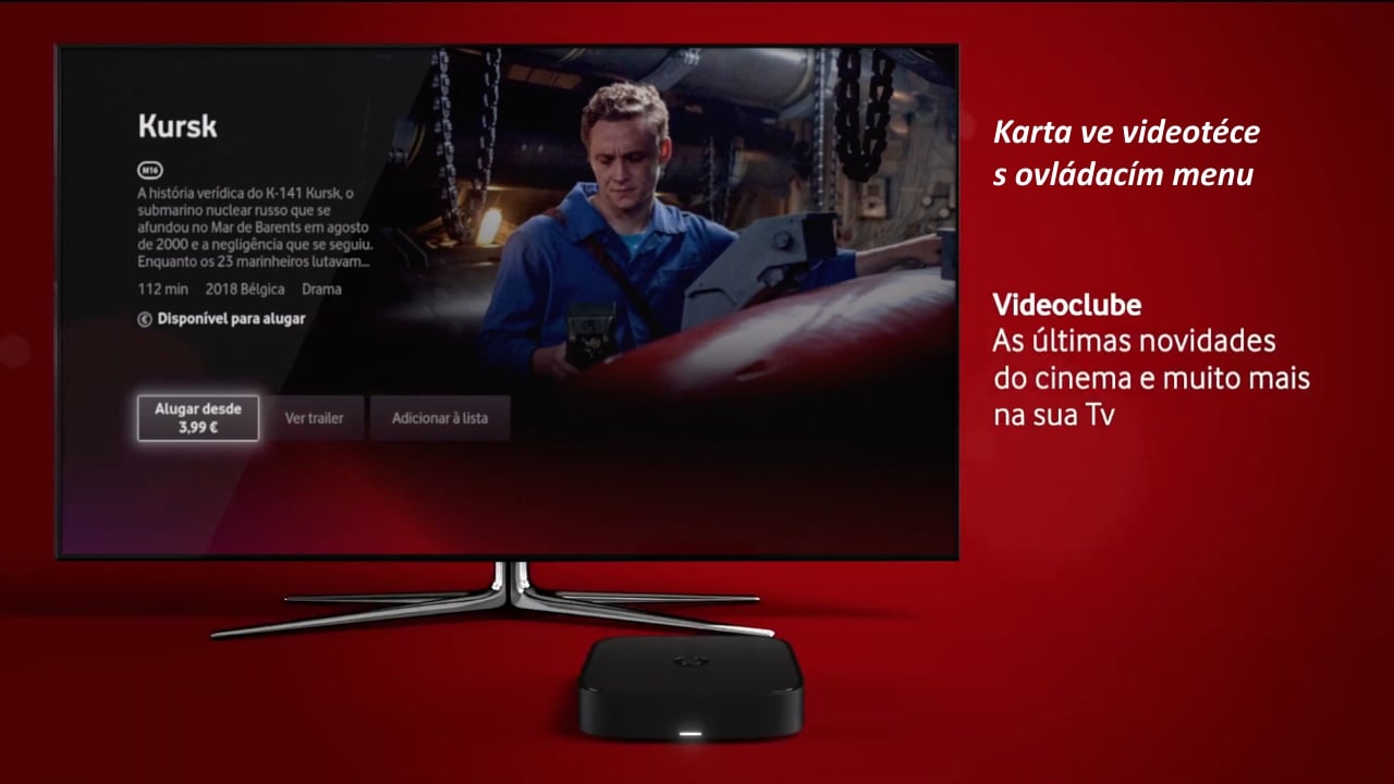 Představení filmu ve Videotéce s ovládacím menu