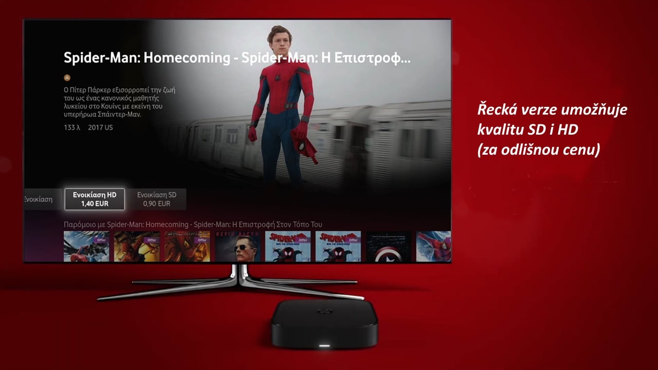 V řecké verzi si mohou zákazníci vybírat mezi SD a HD kvalitou filmu. Podle toho se pak liší cena.
