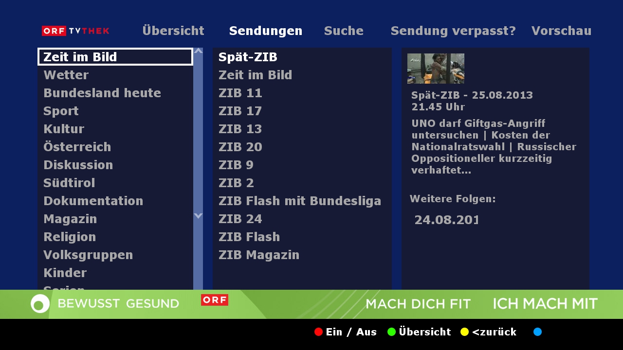 Hybridní vysílání HbbTV od ORF