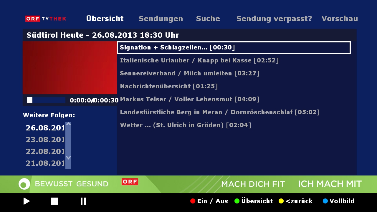 Hybridní vysílání HbbTV od ORF