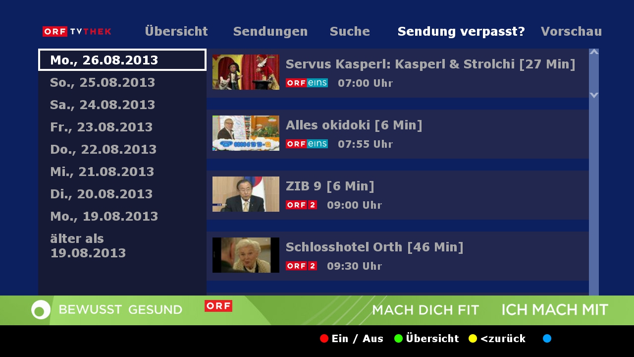 Hybridní vysílání HbbTV od ORF