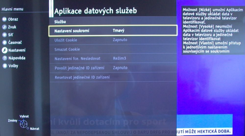 Panasonic TX-55EX613 - datové služby, HbbTV