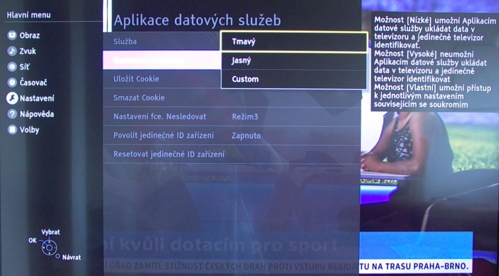 Panasonic TX-55EX613 - datové služby, HbbTV