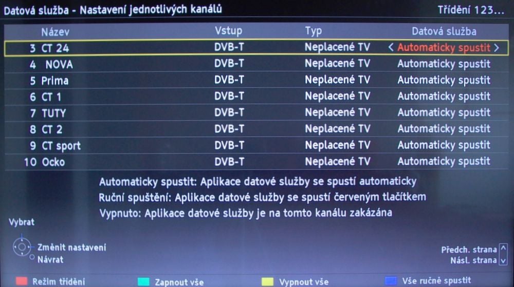 Panasonic TX-55EX613 - datové služby, HbbTV