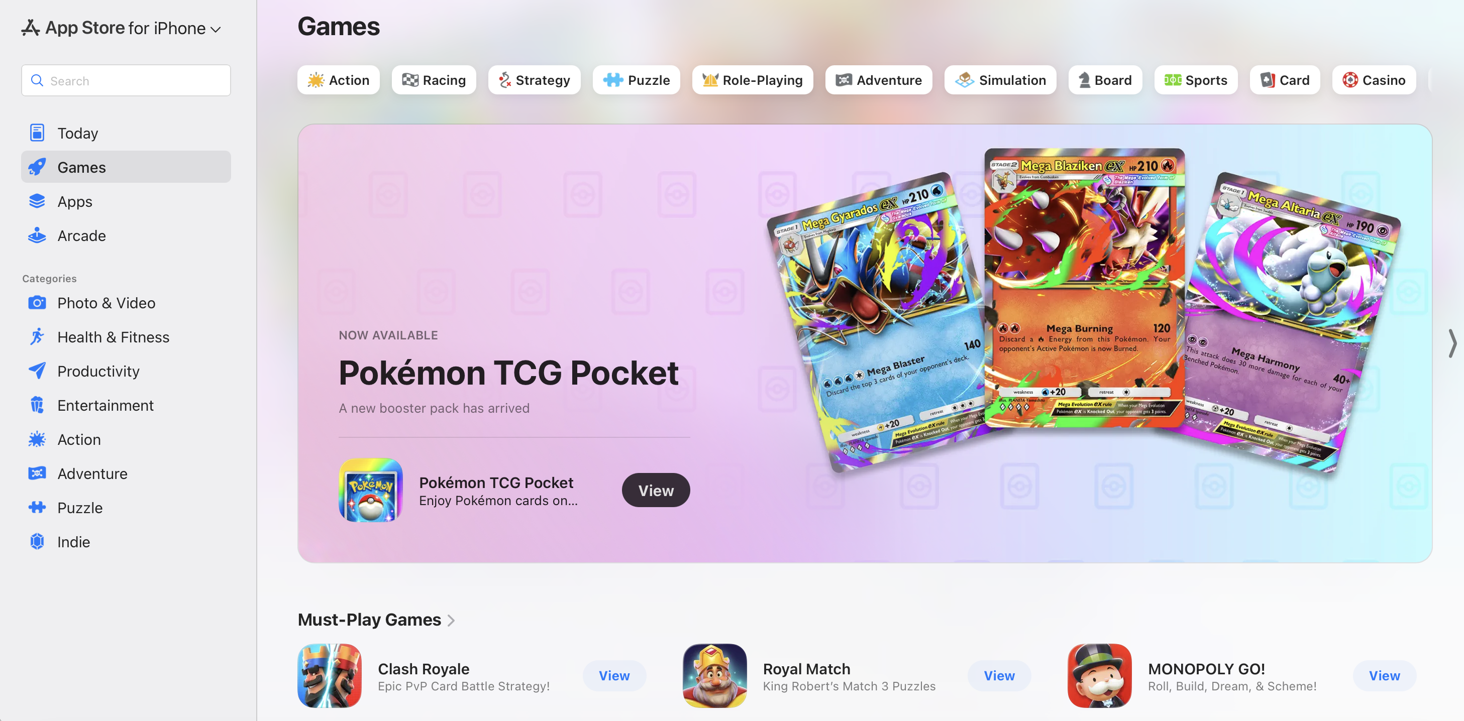Screenshot webového App Store