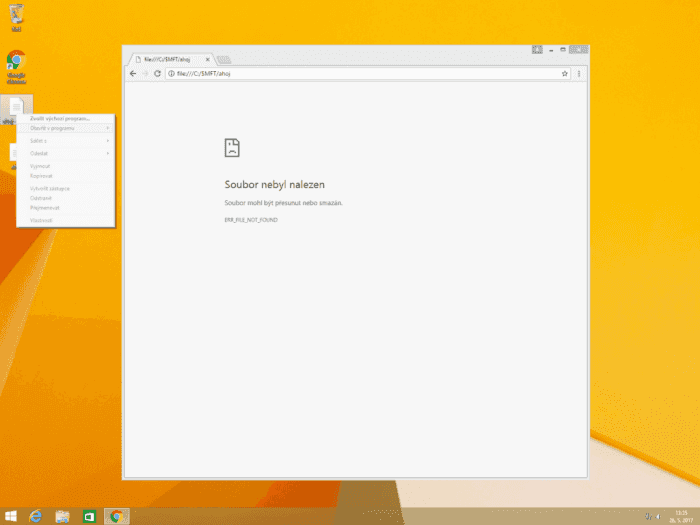 Windows spadl při pokusu o čtení souboru c:\$MFT\ahoj