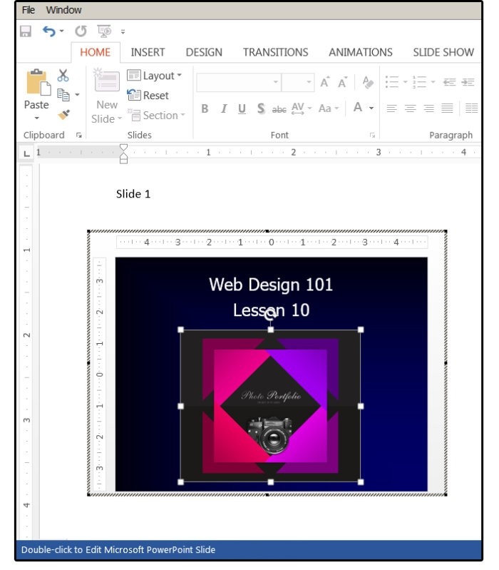 Snímek PowerPointu můžete upravit poklepáním levým tlačítkem myši