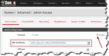 pfSense: Default SSL cert