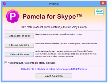 Asistent poskytuje hlavně zkratky vedoucí do nastavení