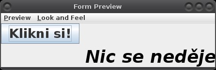Widgety a signály aplikace Java