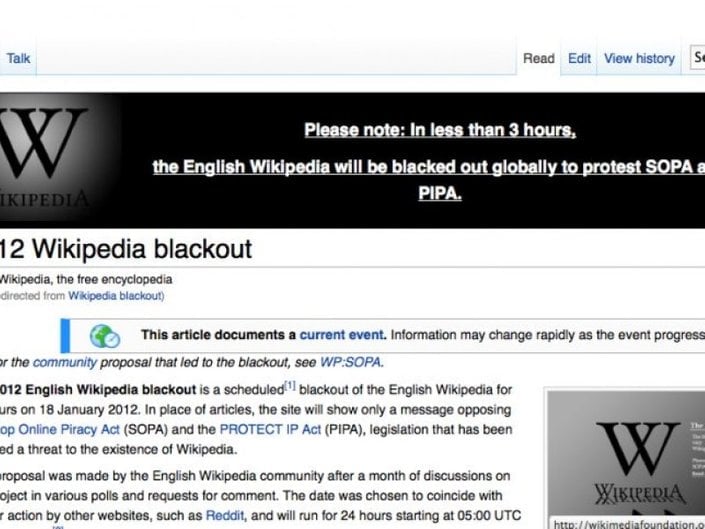 Wikipedie protesty