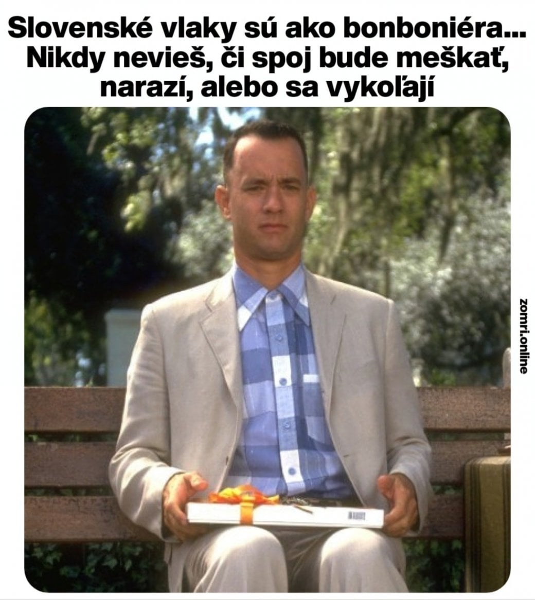 Vtipný obrázek na téma stav železnic na Slovensku