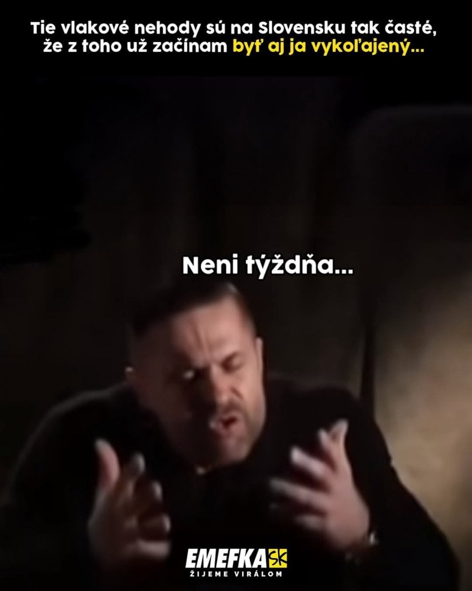 Vtipné obrázky na téma stav železnic na Slovensku