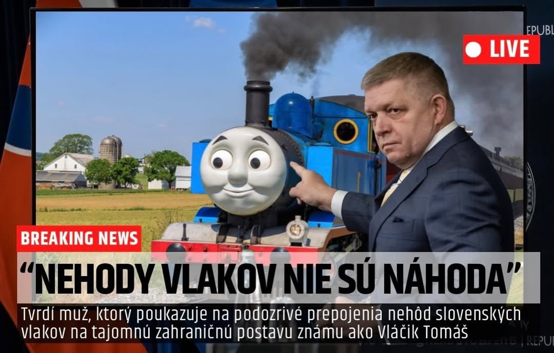 Vtipné obrázky na téma stav železnic na Slovensku