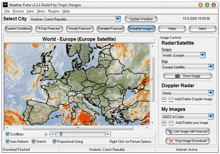 <p>Weather Pulse - výběr satelitních snímků je opravdu velký</p>