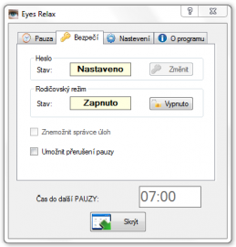 <p>Nastavení rodičovského režimu</p>