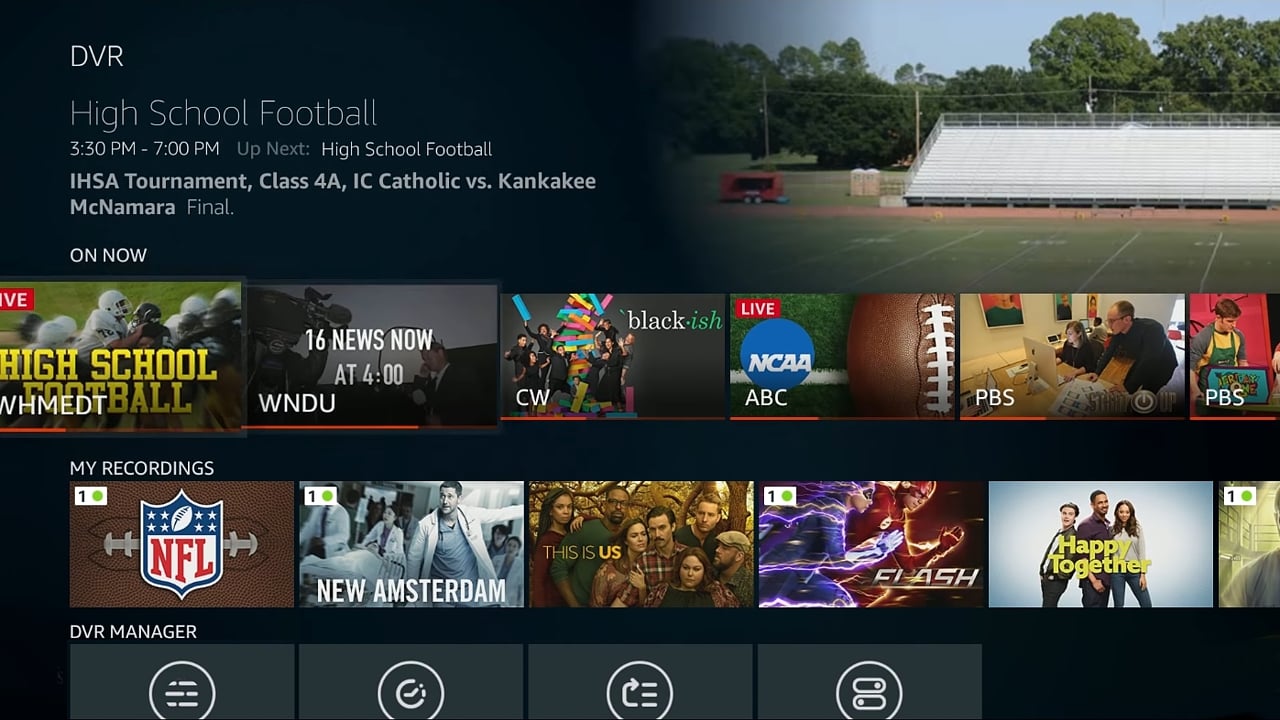 DVR management v kombinaci Fire TV Recast a Fire TV Stick