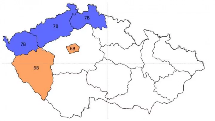 Regionální sítě R4, R15, R23 a jejich vysílací kanály.