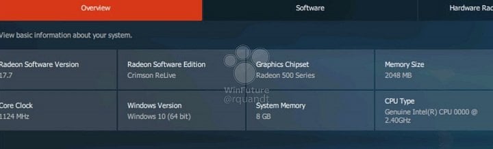 Takto se systém hlásí v ovladačích Radeon Software (Zdroj: WinFuture)