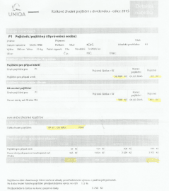 Modelace pojištění, které jsme dostali od UNIQA Pojišťovny.