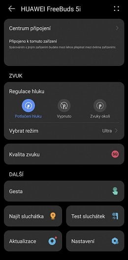 ...nastavení gest, ANC a sluchátek samotných  (zdroj: Cnews)