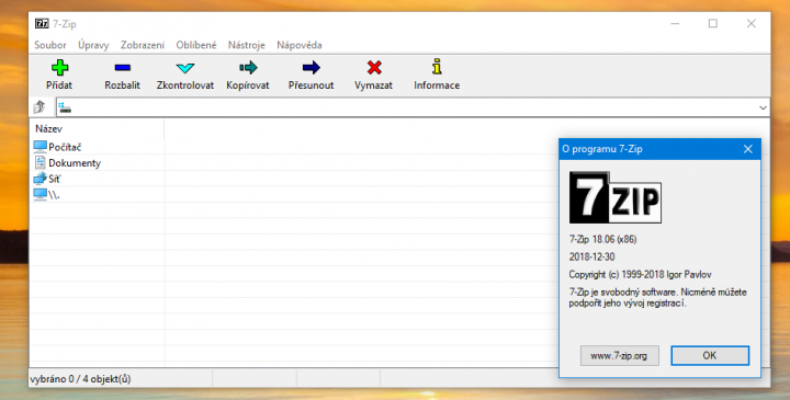 7-Zip 18.06 vyšel předposlední den roku 2018