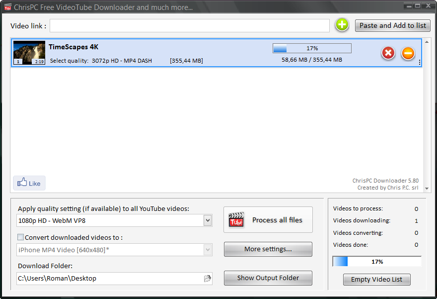 ChrisPC Free VideoTube Downloader vám pomůže se stažením internetových videí